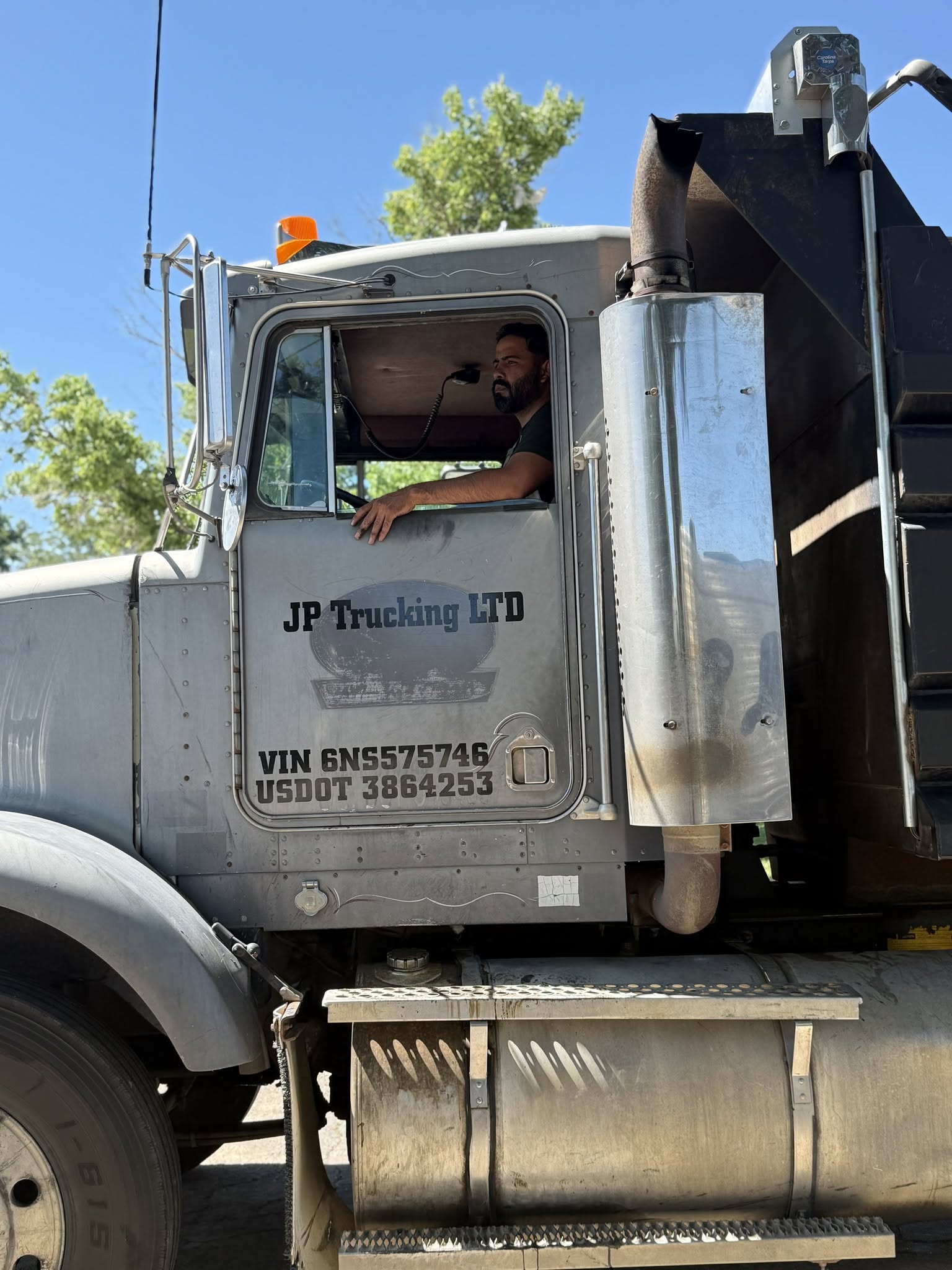 JP Trucking dump truck on site